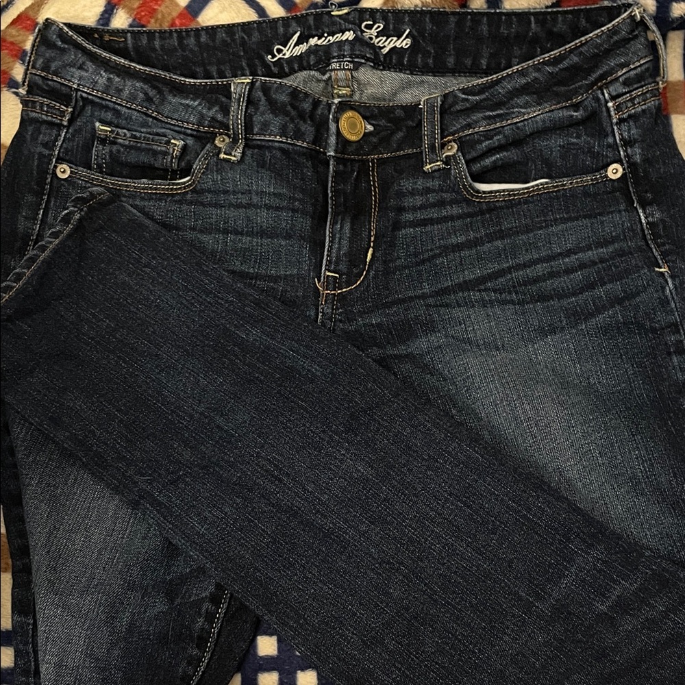 American Eagle Outfitters Women's Dark Blue Skinny Jeans